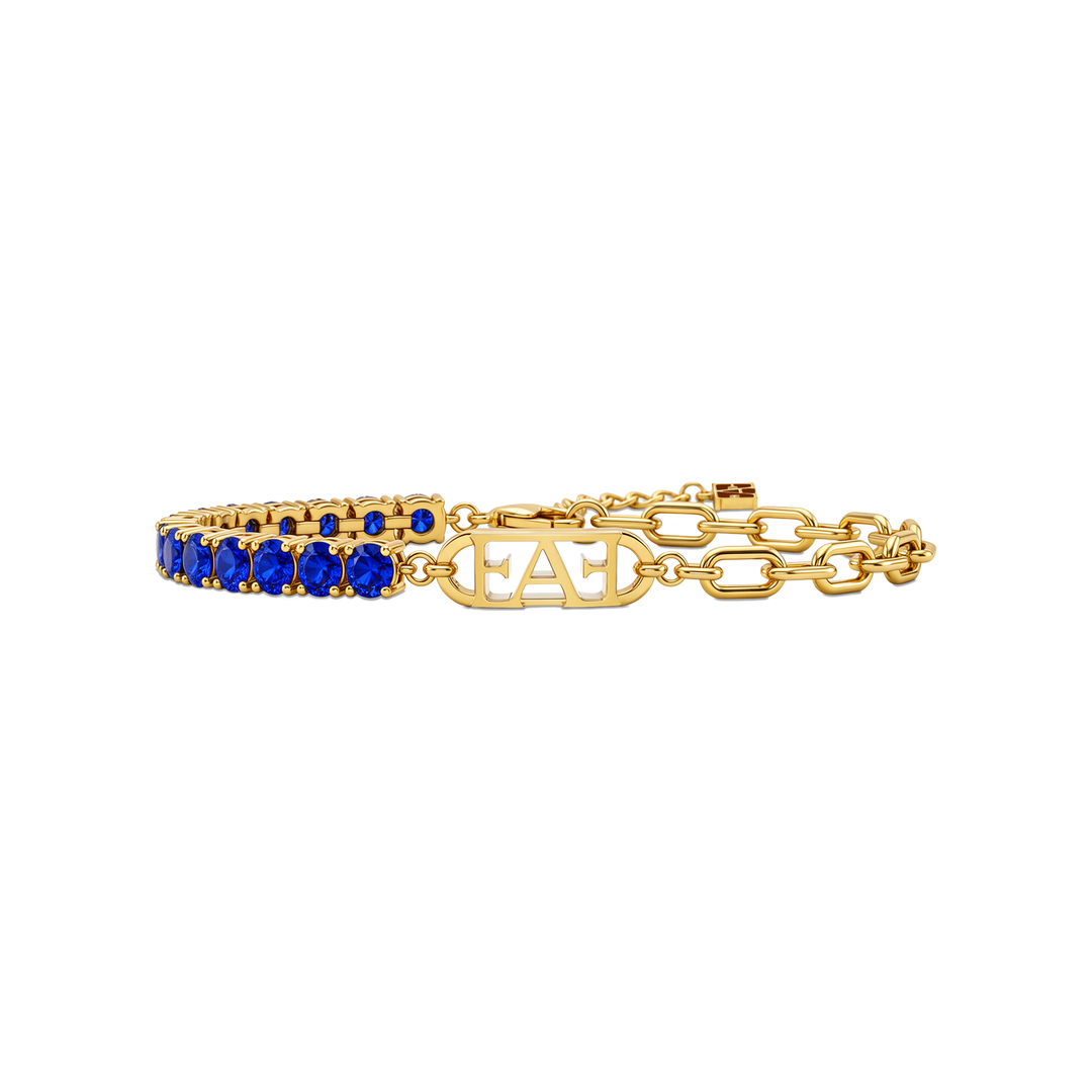 Byzylyk Enzo Attini - Glam Tennis Chain / Blue Color