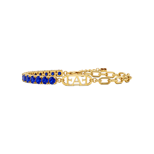 Byzylyk Enzo Attini - Glam Tennis Chain / Blue Color.