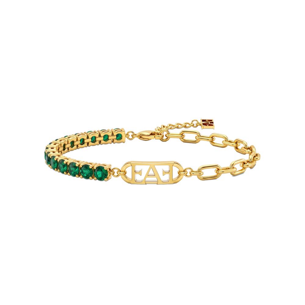 Byzylyk Enzo Attini - Glam Tennis Chain / Green Emerald Color