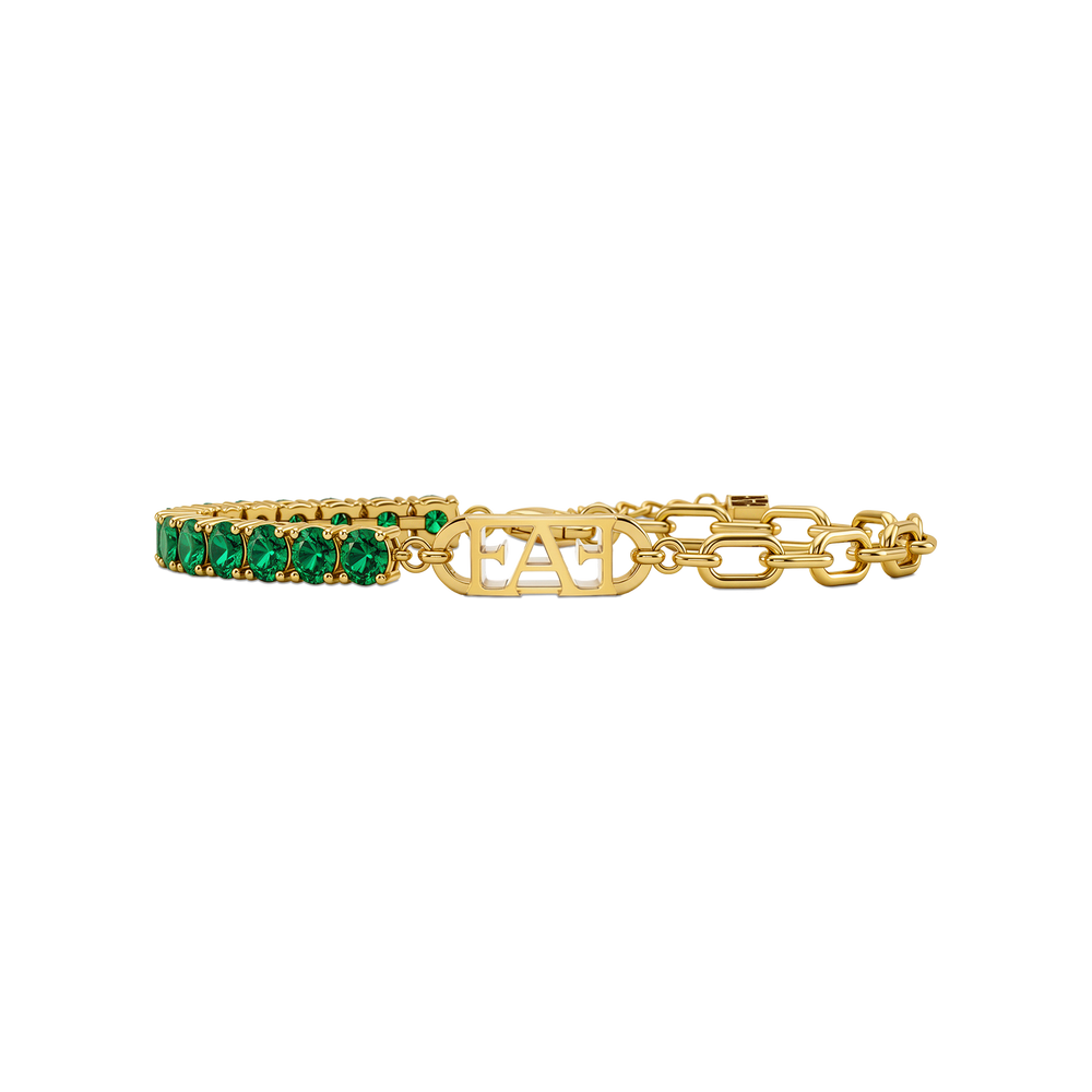 Byzylyk Enzo Attini - Glam Tennis Chain / Green Emerald Color