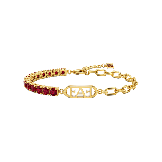 Byzylyk Enzo Attini - Glam Tennis Chain / Red Ruby Color