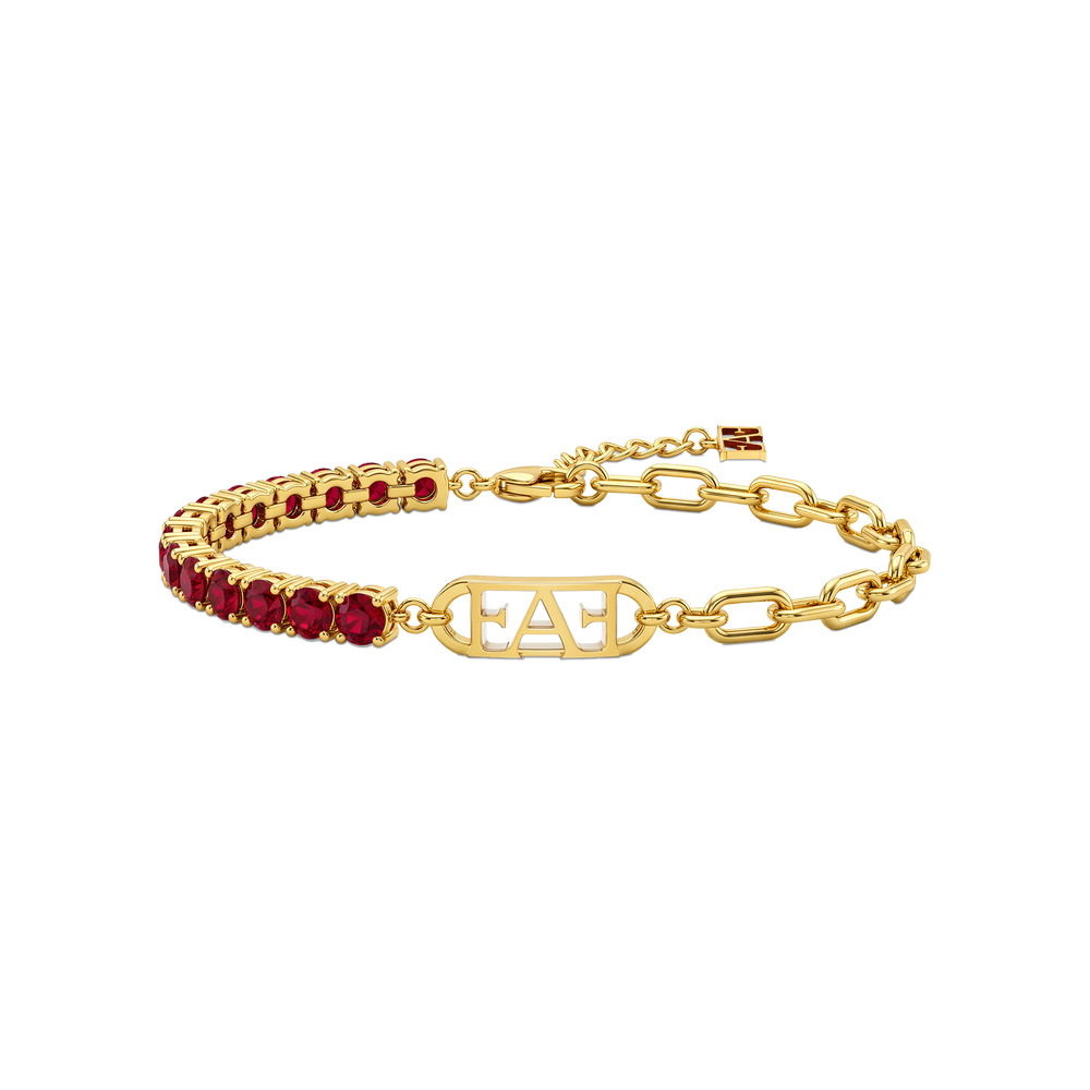 Byzylyk Enzo Attini - Glam Tennis Chain / Red Ruby Color.