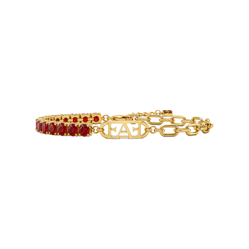 Byzylyk Enzo Attini - Glam Tennis Chain / Red Ruby Color.