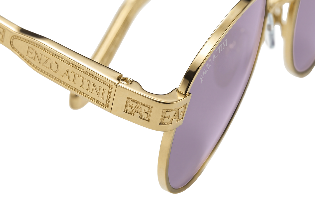 Syze Enzo Attini - Val d'Orcia ll / Gold Color + Purple Lens - Për meshkuj