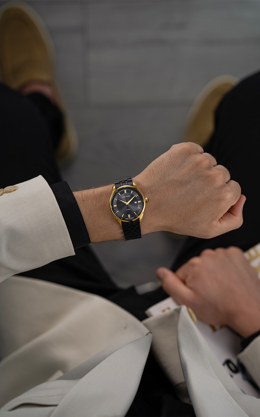 La Scala / President Bracelet, Black Color, Swiss Movement