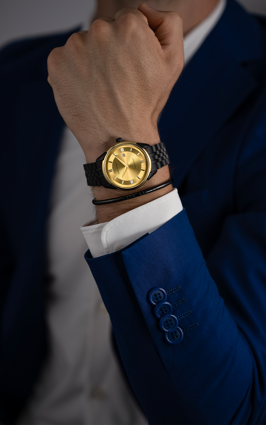 NEW Piazza del Duomo, Milano / President Bracelet, Black Color, Swiss Movement