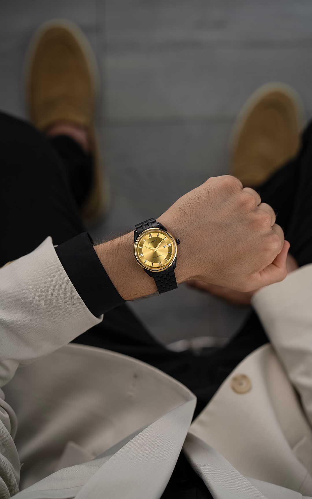 NEW Piazza del Duomo, Milano / President Bracelet, Black Color, Swiss Movement