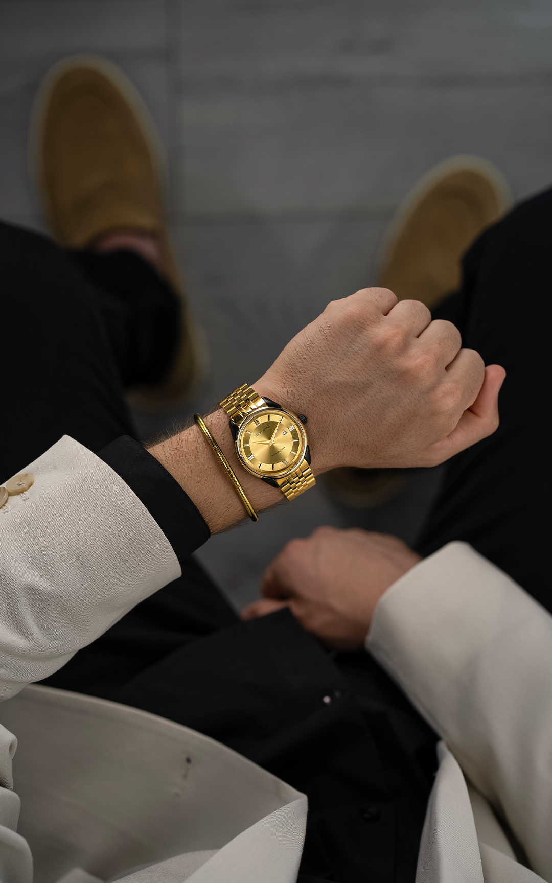 NEW Piazza del Duomo, Milano / President Bracelet, Gold Color, Swiss Movement