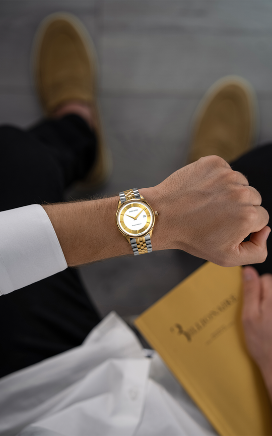 NEW Piazza del Plebiscito / President Bracelet, Silver & Gold Color, Swiss Movement