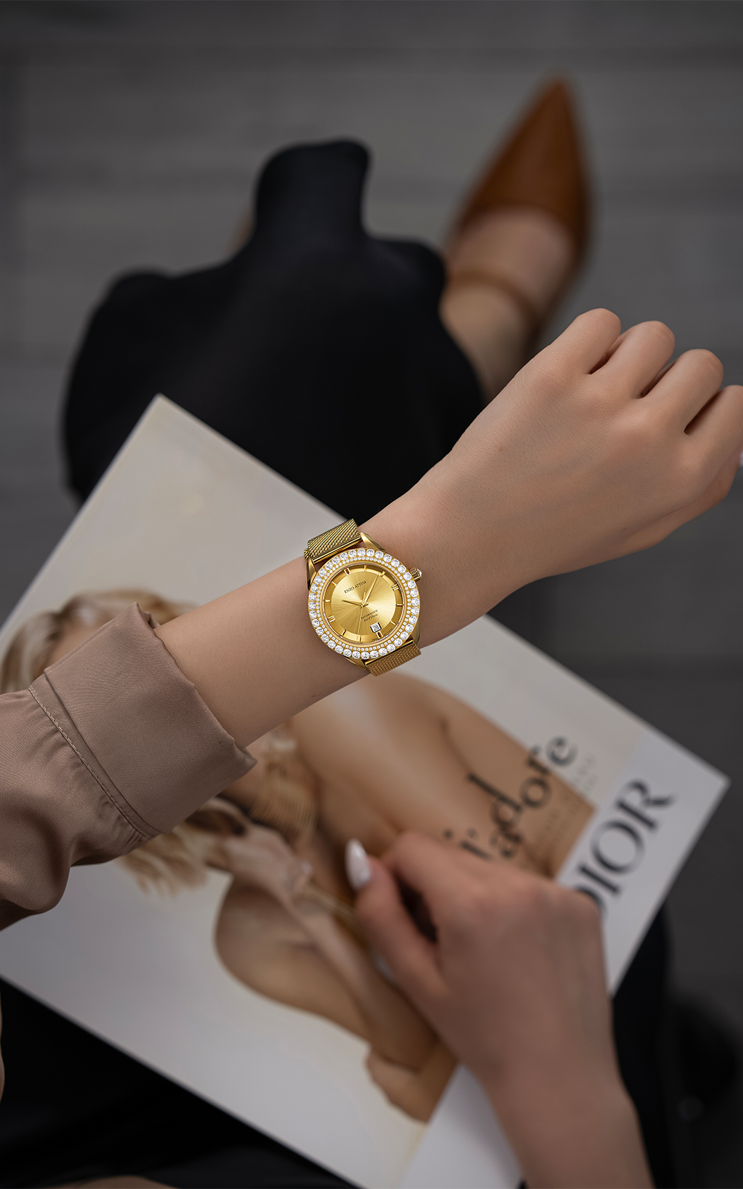 "Val d'Orcia "Automatic - Mesh Strap  / Swiss Movement.