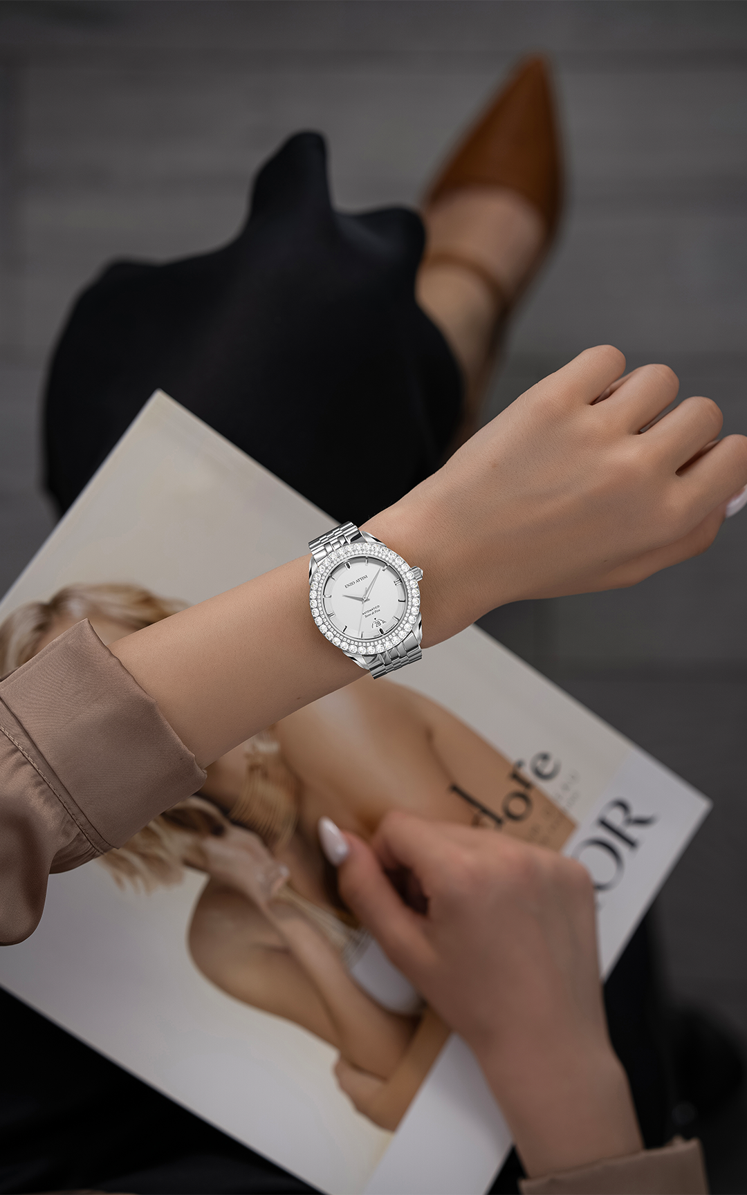 Torre di Pisa Automatic / President Bracelet, Silver Color, Swiss Movement.