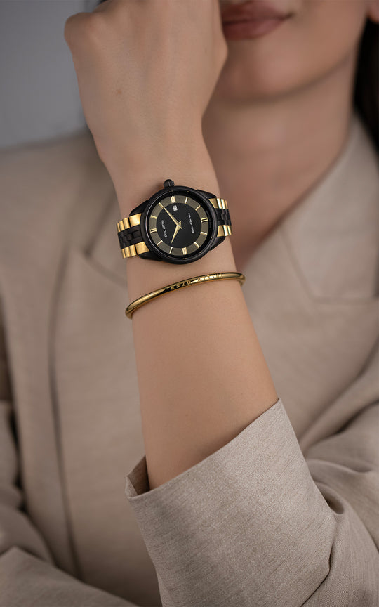 Basilica di San Pietro, Roma / President Bracelet, Gold & Black Color, Swiss Movement.