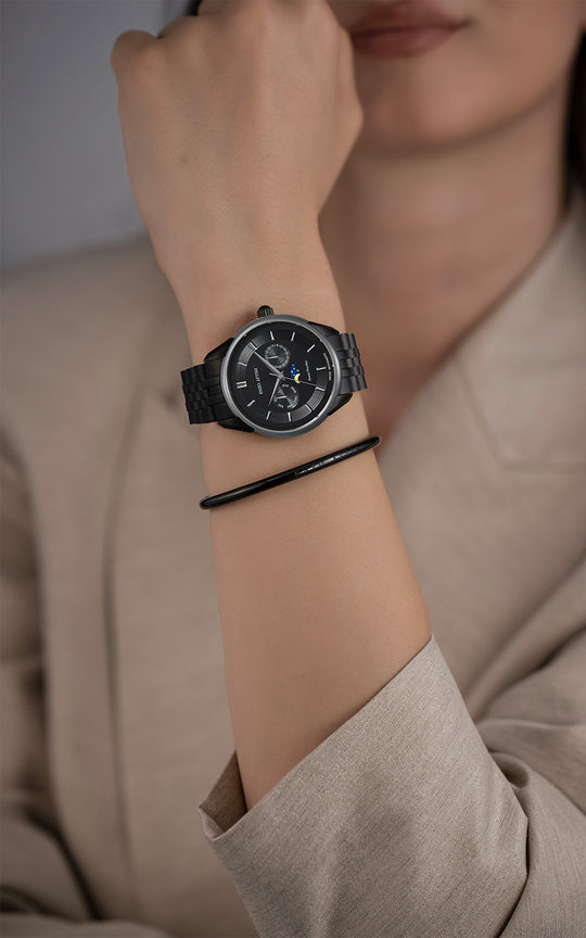 Ponte Vecchio, Firenze / President Bracelet, Black Color, Swiss Movement.