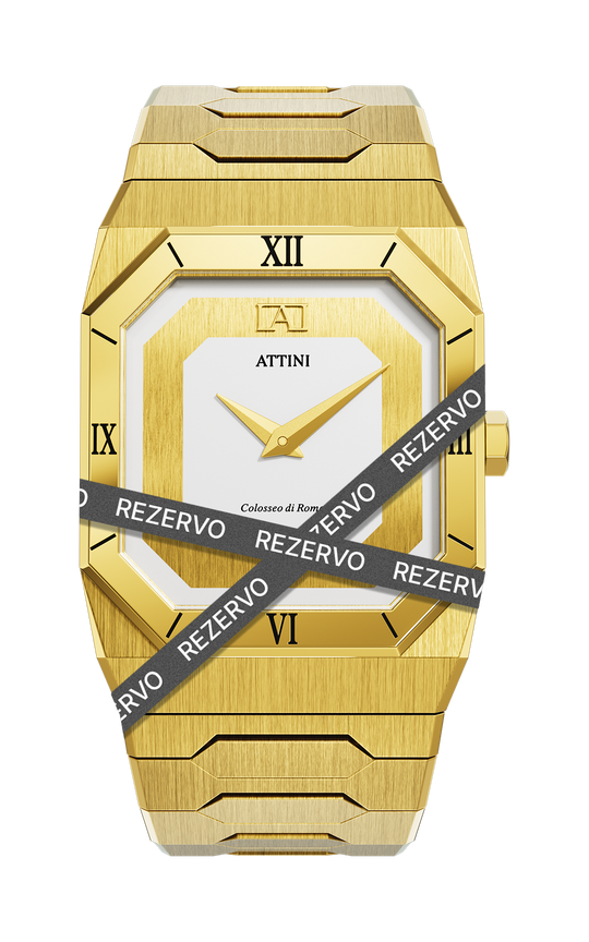 ATTINI - Colosseo di Roma / Oyster Bracelet, Gold Color, Swiss Movement