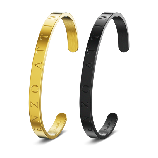 Byzylykë Çifti – 2 Byzylykë minimalist / Gold + Black