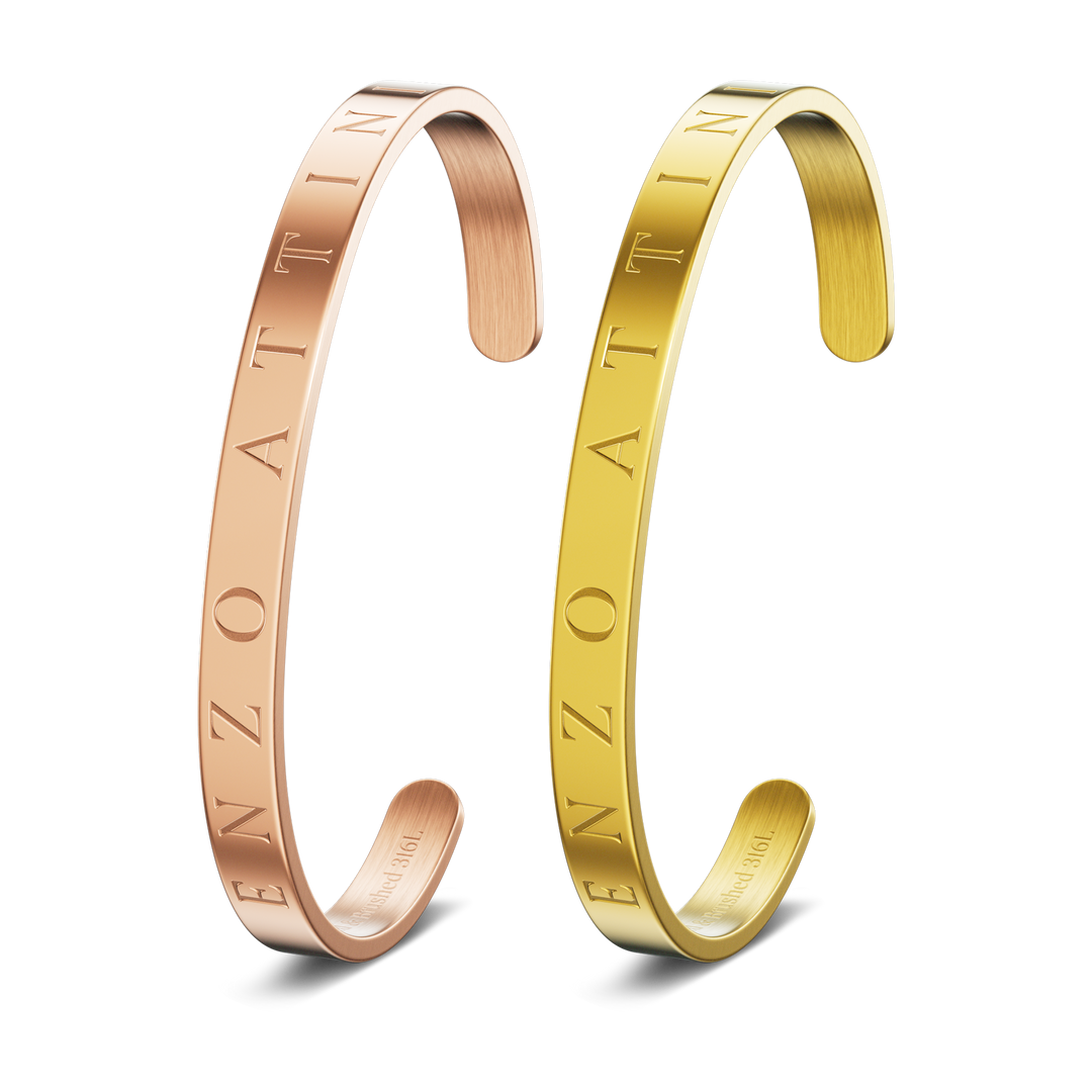 "Byzylykë Çifti – 2 Byzylykë minimalist / Silver + Rose Gold"