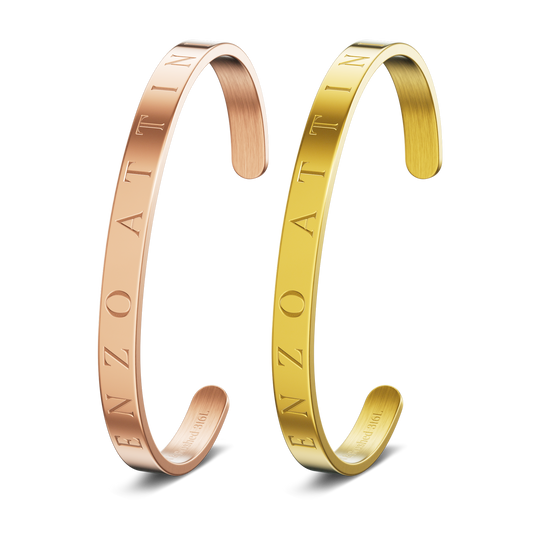 "Byzylykë Çifti – 2 Byzylykë minimalist / Silver + Rose Gold"