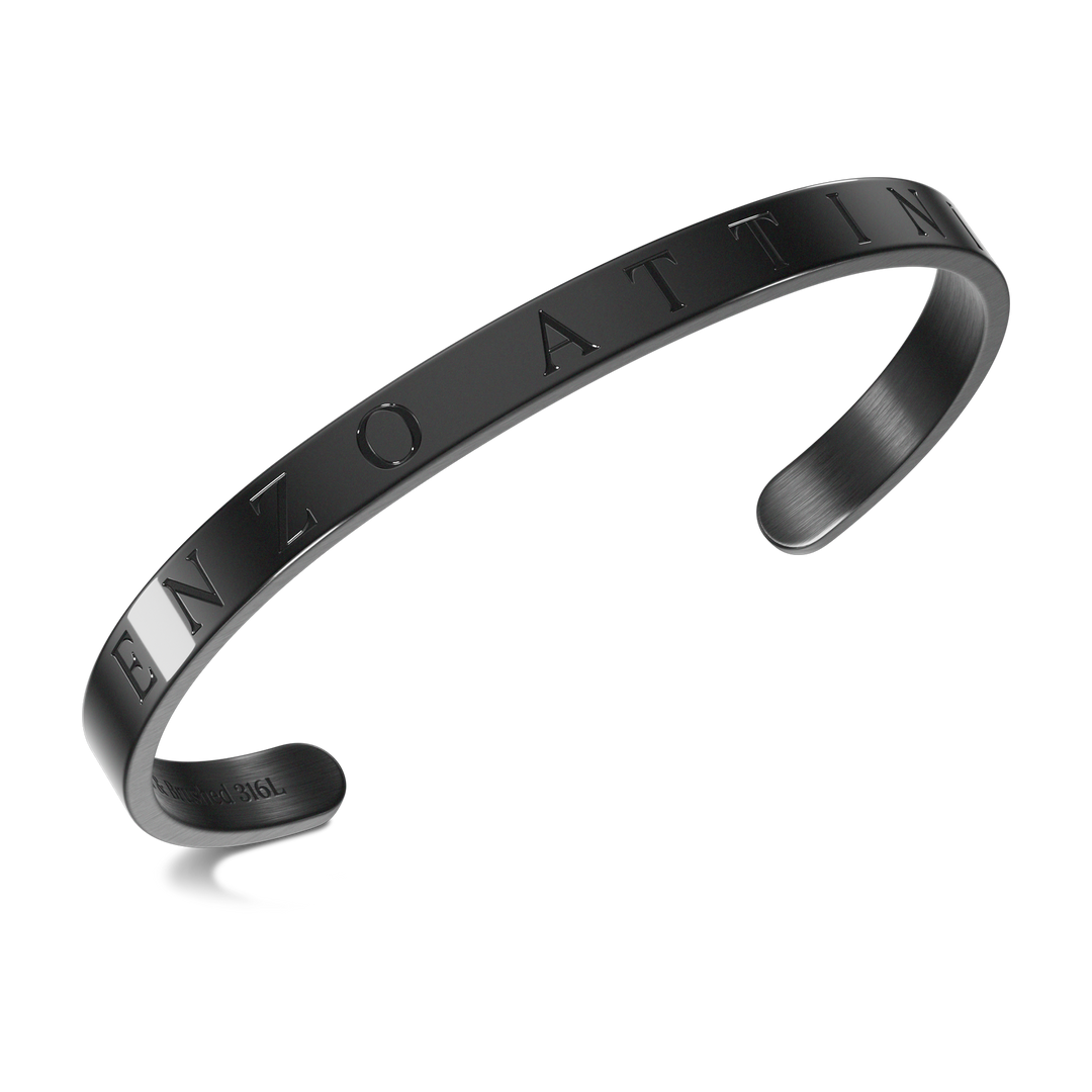 "Byzylykë Çifti – 2 Byzylykë minimalist / Silver + Black"