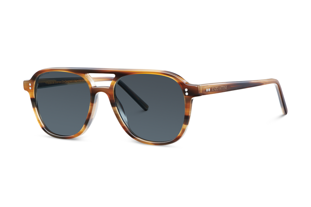 Syze Enzo Attini - Piazza del Duomo / Light Brown + Dark Black Lens. Për femra