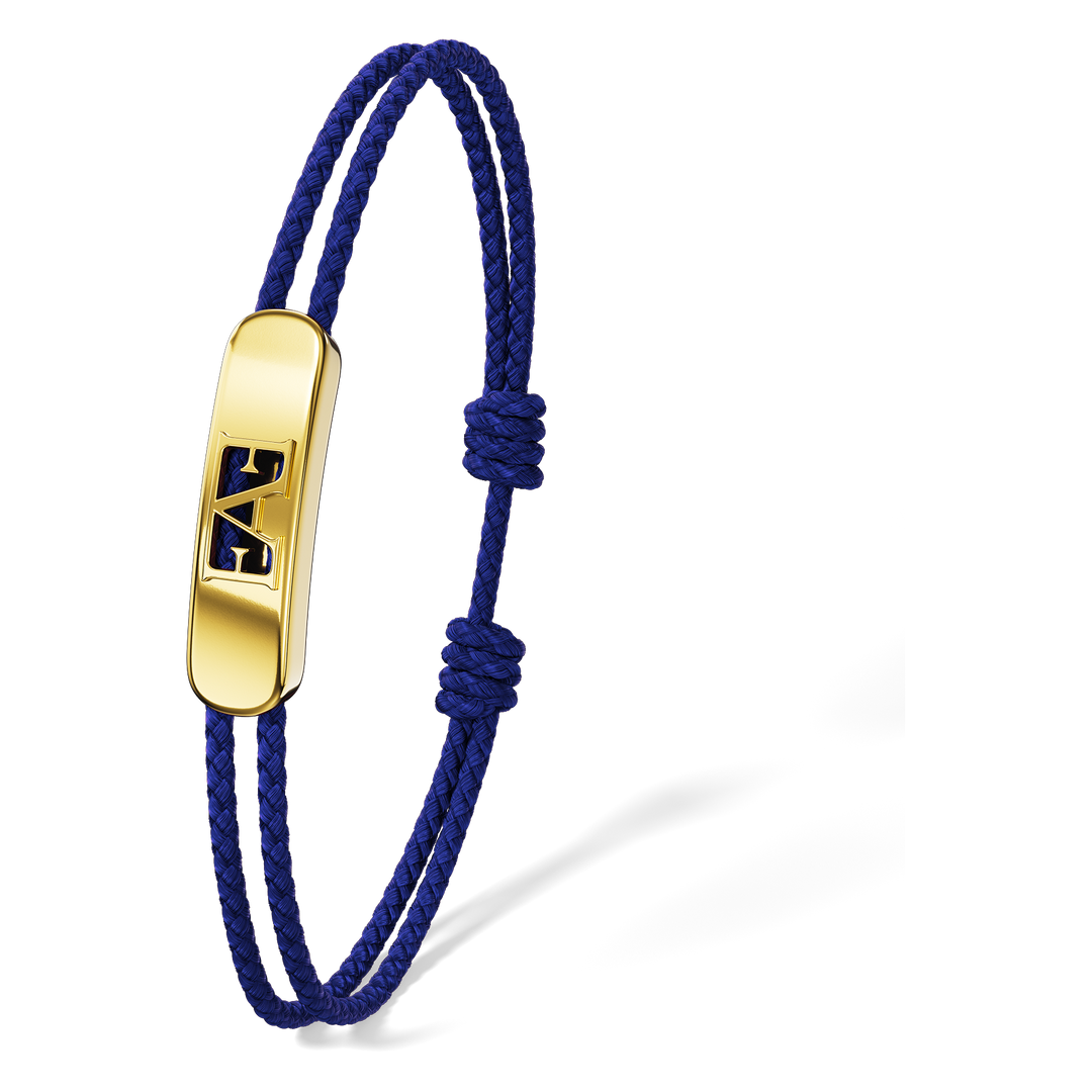 Byzylyk unisex Enzo Attini modeli Movement Cord në ngjyrë blu me detaje metalike, logo