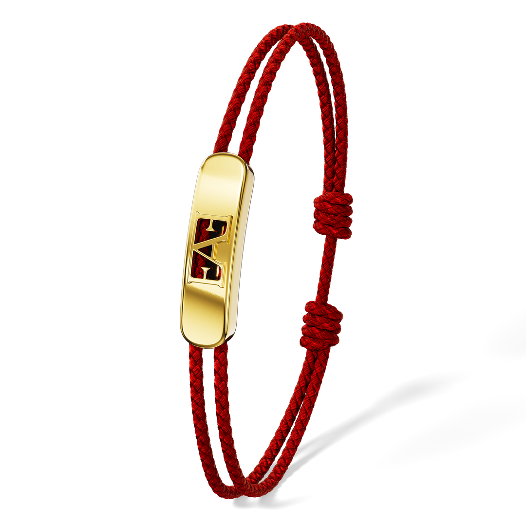 Byzylyk unisex Enzo Attini modeli Movement Cord në ngjyrë të kuqe me detaje metalike, anësore