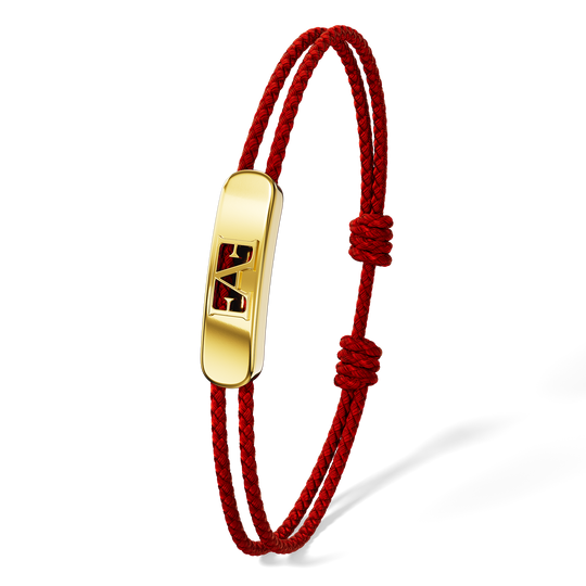 Byzylyk unisex Enzo Attini modeli Movement Cord në ngjyrë të kuqe me detaje metalike, anësore