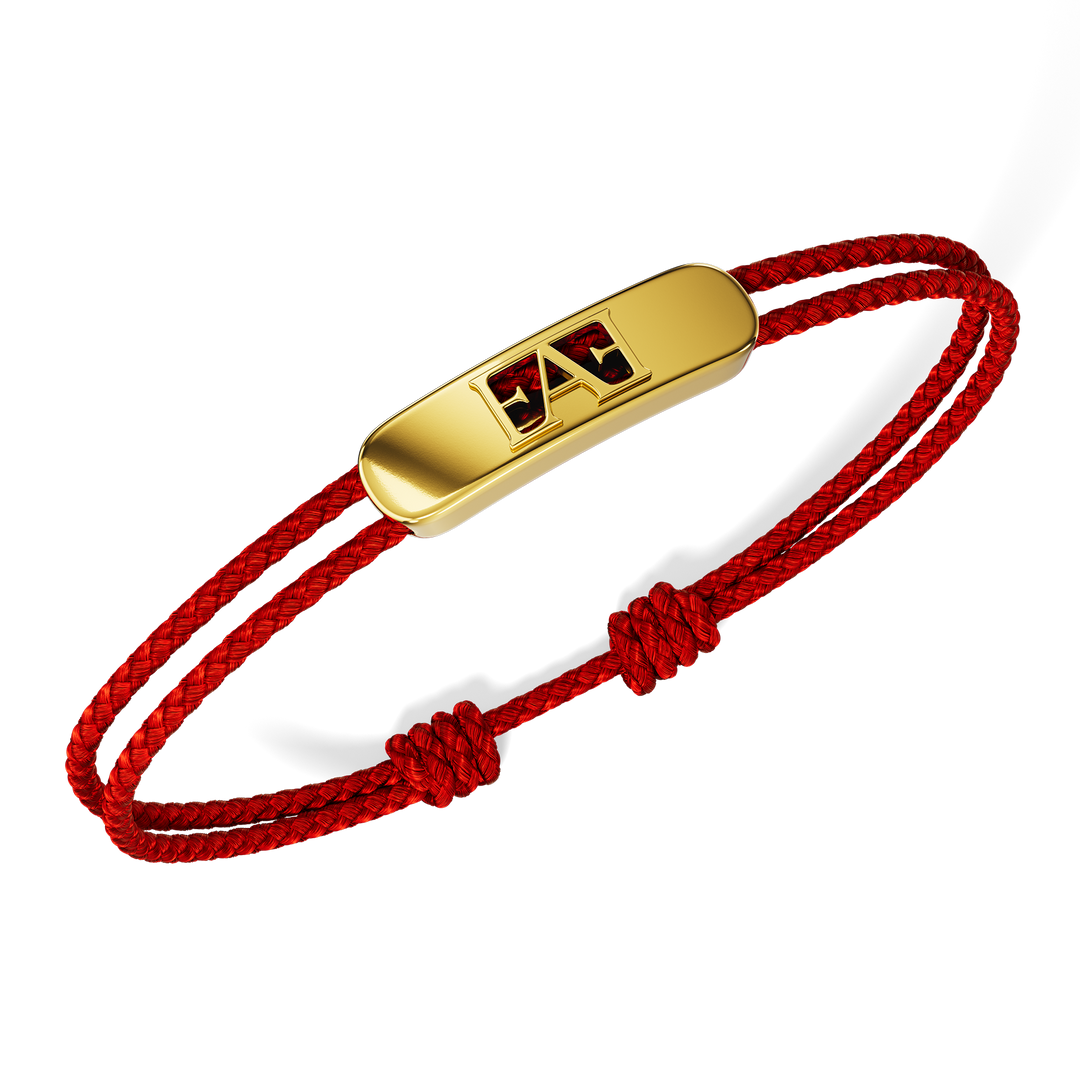 Byzylyk unisex Enzo Attini modeli Movement Cord në ngjyrë të kuqe me detaje metalike, logo