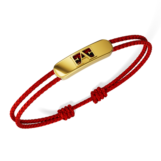 Byzylyk unisex Enzo Attini modeli Movement Cord në ngjyrë të kuqe me detaje metalike, logo