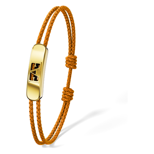 Byzylyk unisex Enzo Attini modeli Movement Cord në ngjyrë portokalli me detaje metalike, logo, meshkuj