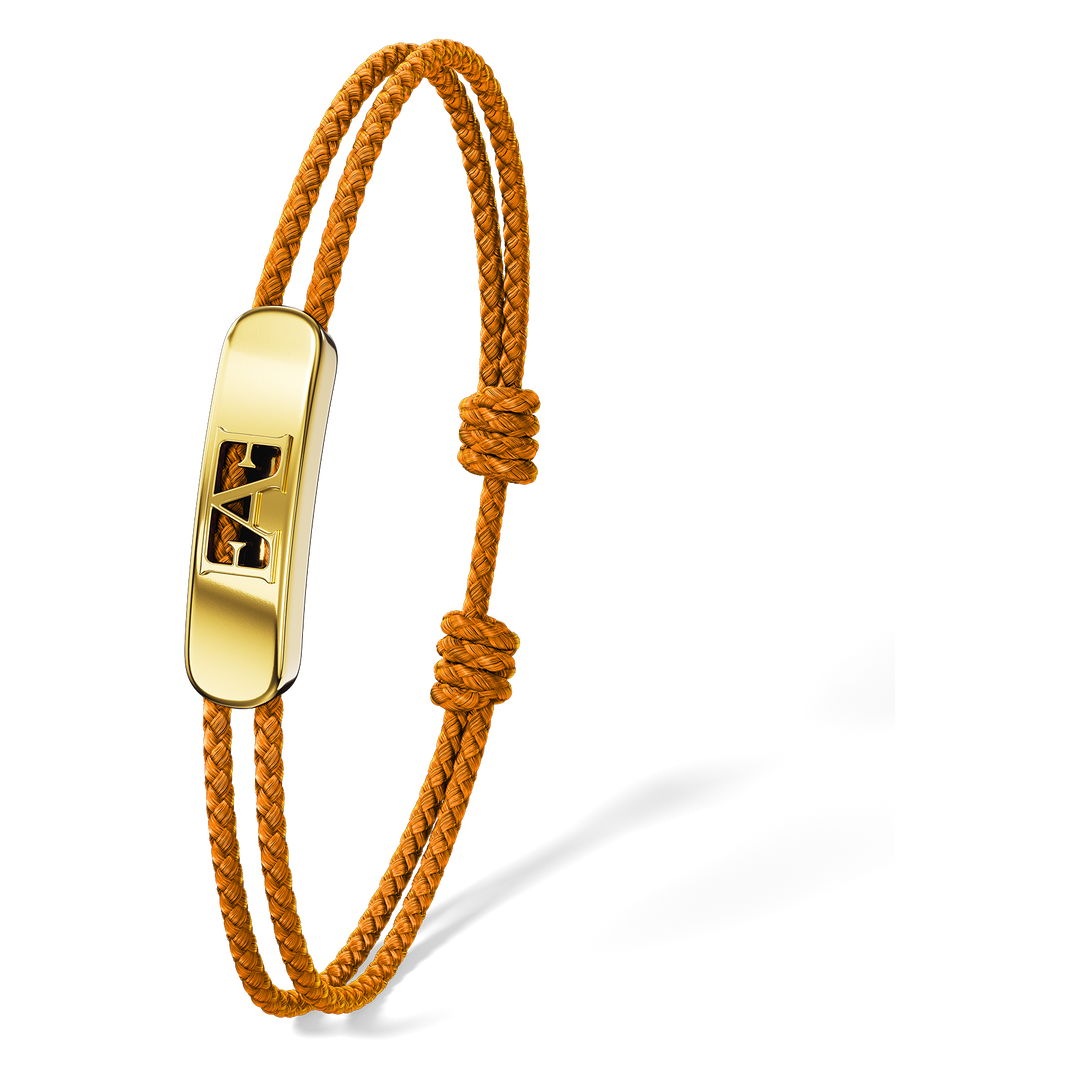 Byzylyk unisex Enzo Attini modeli Movement Cord në ngjyrë portokalli me detaje metalike, logo