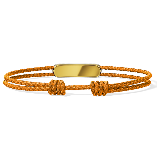 Byzylyk unisex Enzo Attini modeli Movement Cord në ngjyrë portokalli me detaje metalike, gdhendje e personalizuar