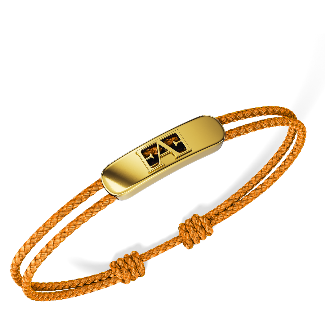 Byzylyk unisex Enzo Attini modeli Movement Cord në ngjyrë portokalli me detaje metalike, anësore