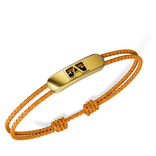 Byzylyk unisex Enzo Attini modeli Movement Cord në ngjyrë portokalli me detaje metalike, anësore