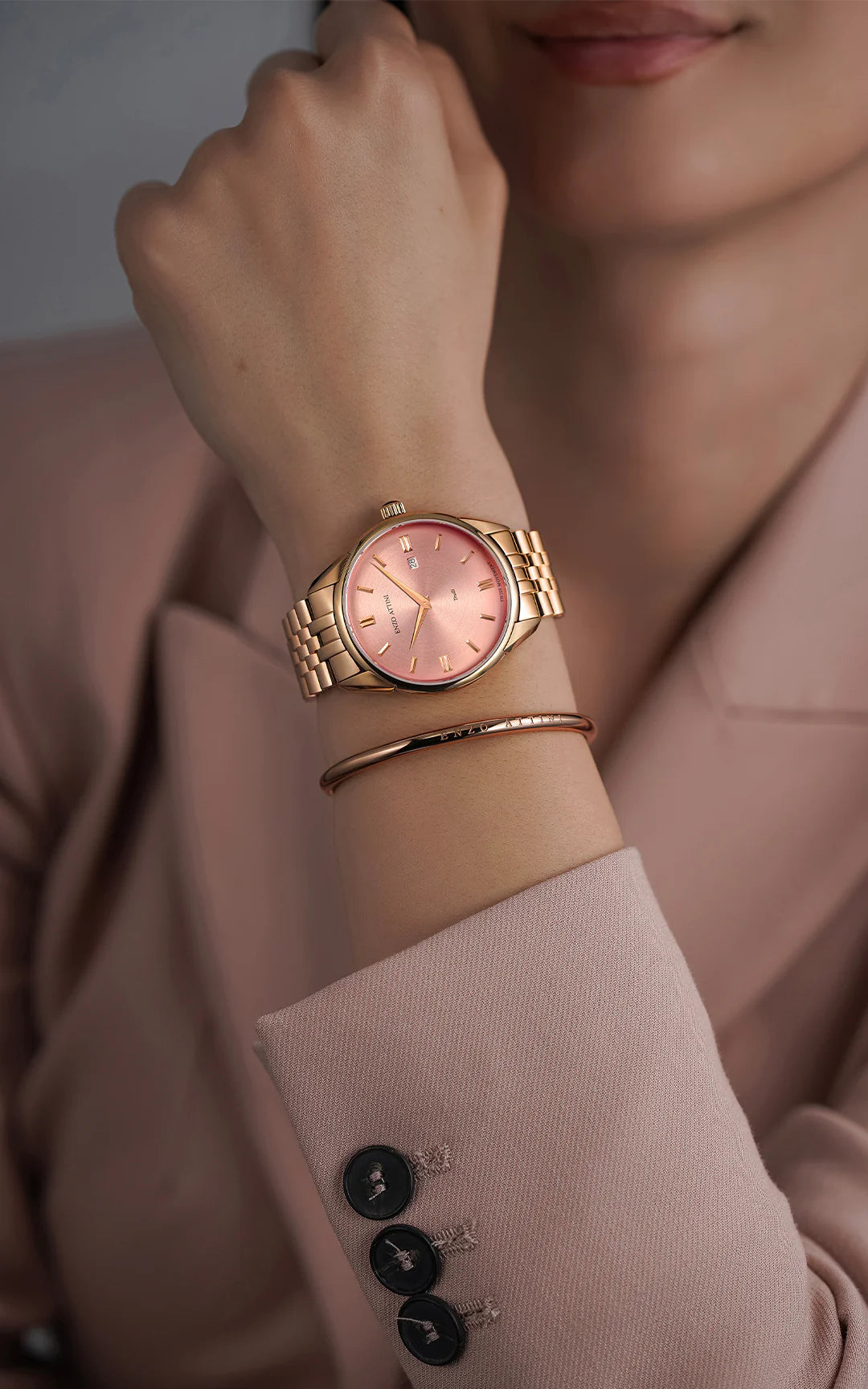 Trulli / President Bracelet, Rose Gold Color, Swiss Movement.