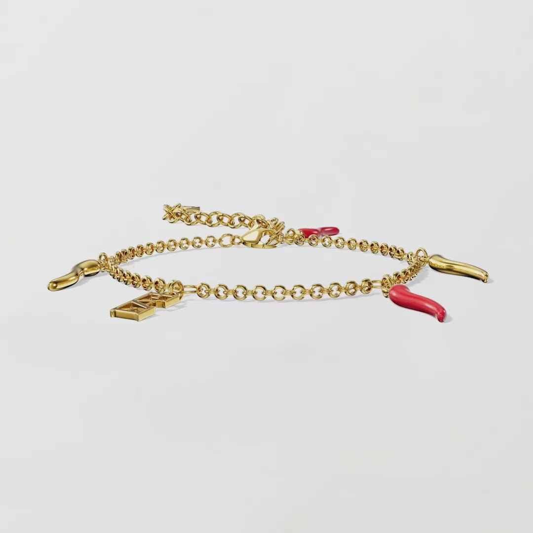 Cornicello Charm Bracelet – Red Horn. Byzylyk