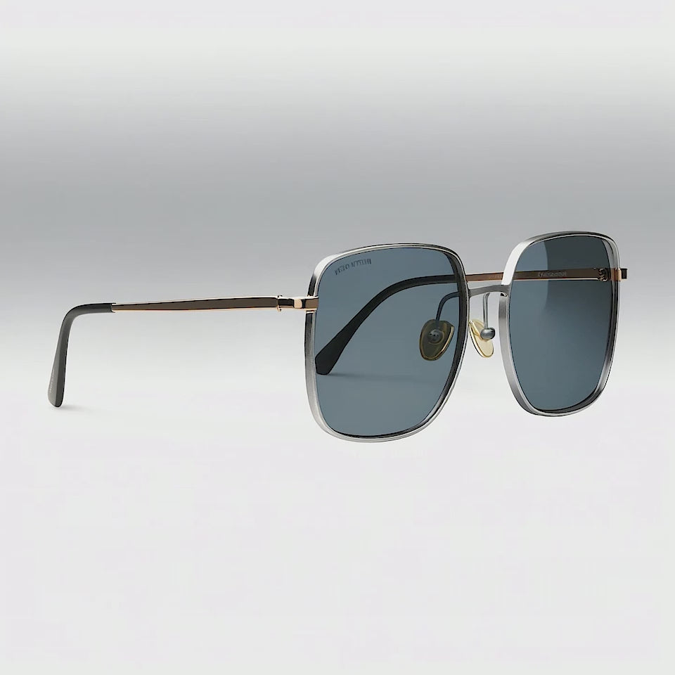 Charles Bridge / Silver & Rose Gold Color + Dark Black Lens.