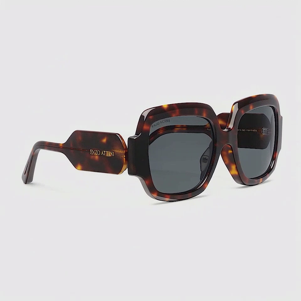 Syze Enzo Attini - Piazza della Signoria / Tortoise Red + Dark Black Lens. Për femra