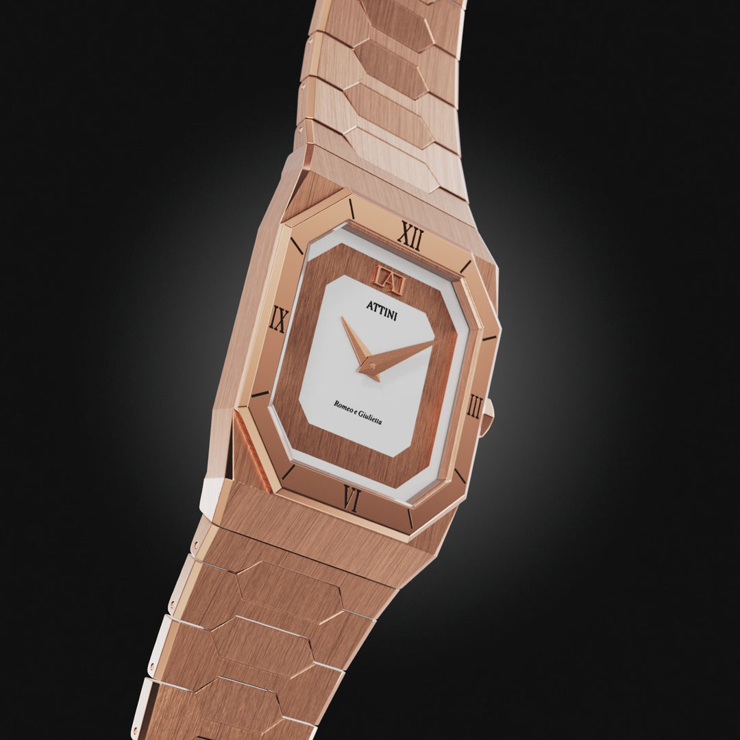 ATTINI - Romeo e Giulietta, Verona / Oyster Bracelet, Rose Gold Color, Swiss Movement.