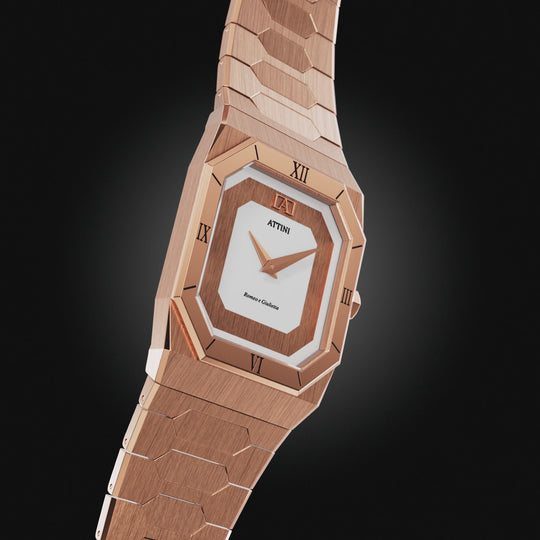 ATTINI - Romeo e Giulietta, Verona / Oyster Bracelet, Rose Gold Color, Swiss Movement.