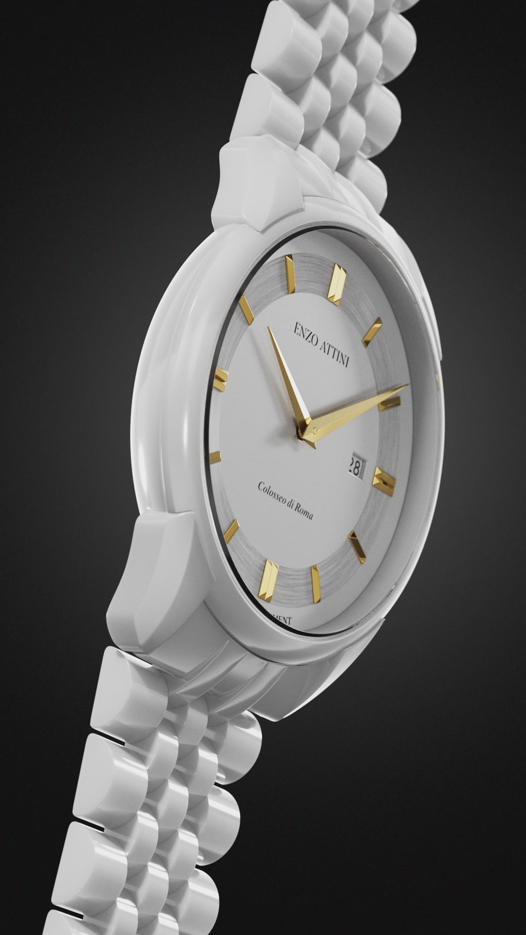 "Colosseo di Roma" - Ceramic Bracelet  / Swiss Movement