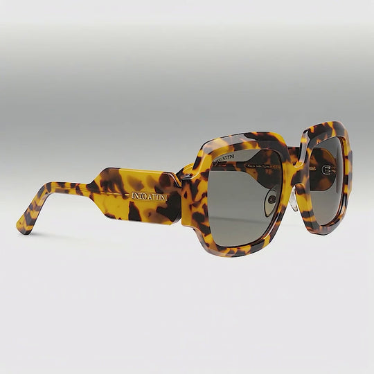 Syze Enzo Attini - Piazza della Signoria / Tortoise Yellow + Dark Brown Lens. Për femra