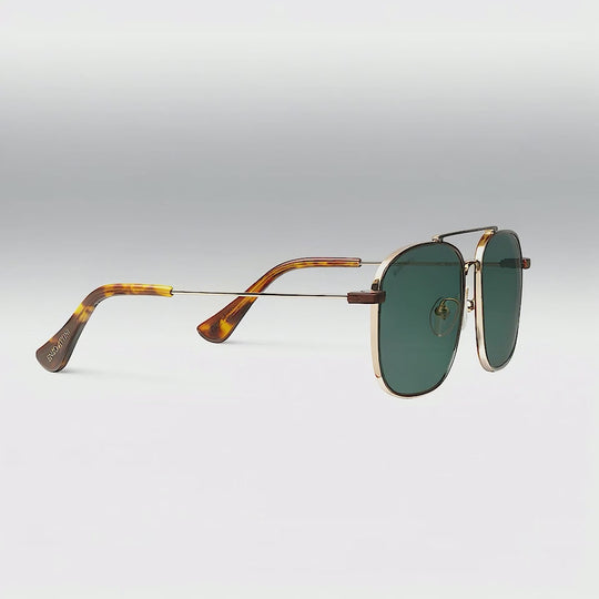 Taj Mahal / Tortoise & Gold Color + Dark Green Lens.