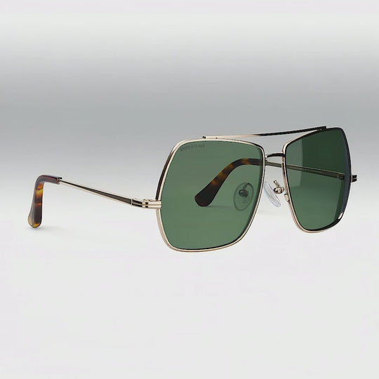 Lake Geneva / Tortoise & Gold Color + Green Lens.