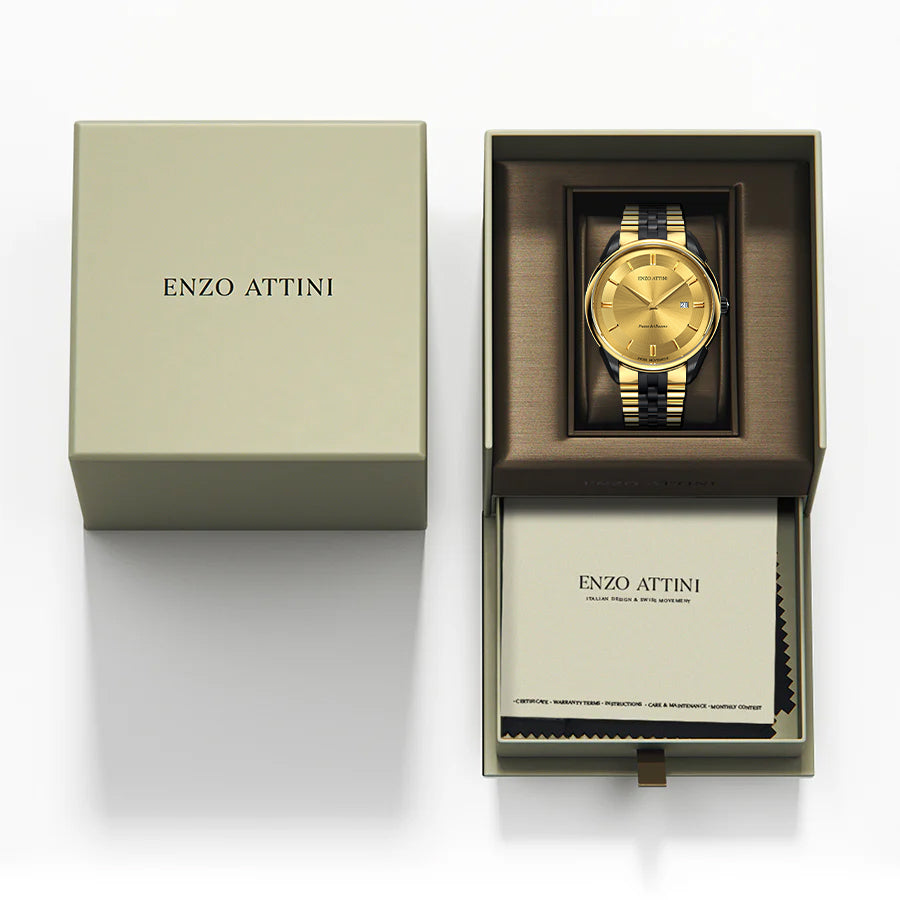Piazza del Duomo, Milano ll / President Bracelet, Gold & Black Color, Swiss Movement.