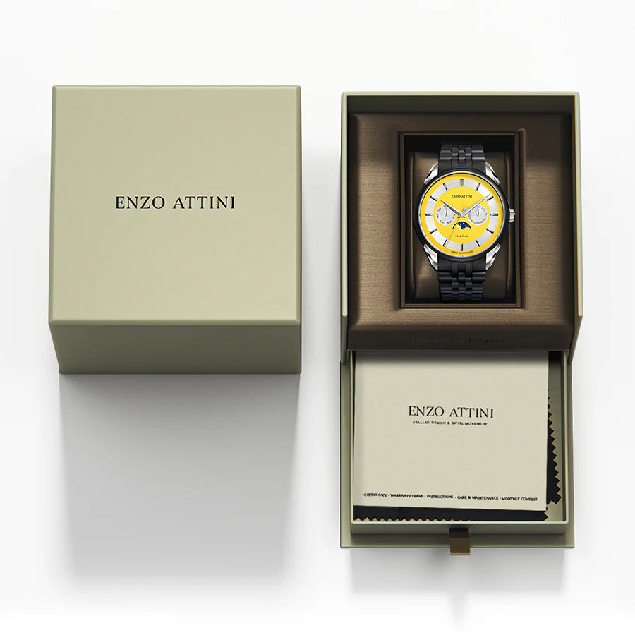 Val d'Orcia / President Bracelet, Black Color, Swiss Movement