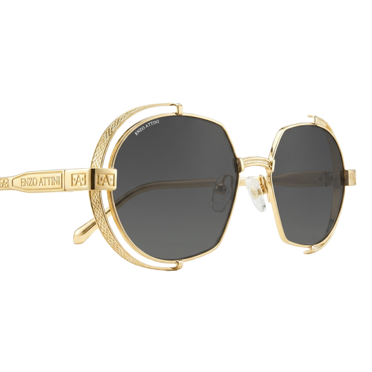 Syze dielli për femra modeli Mount Everest ll black nga Enzo Attini me skelet gold dhe lente mbrojtëse, lente