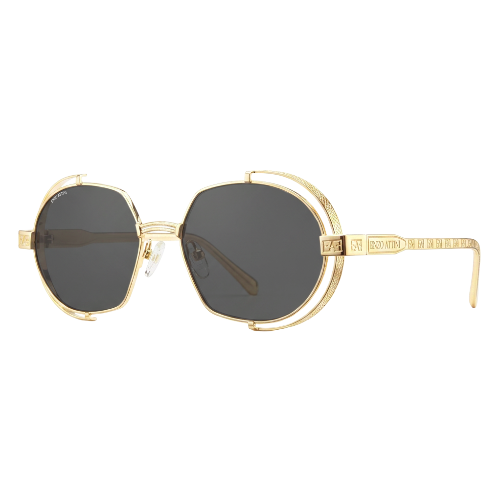 Syze dielli për femra modeli Mount Everest ll black nga Enzo Attini me skelet gold dhe lente mbrojtëse, detaje