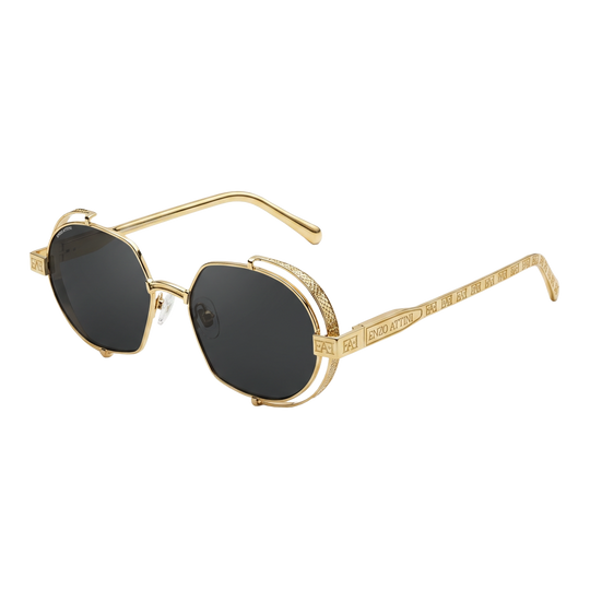 Syze dielli për femra modeli Mount Everest ll black nga Enzo Attini me skelet gold dhe lente mbrojtëse, uva