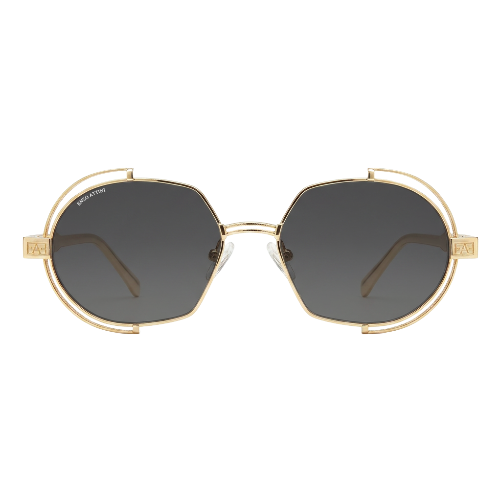 Syze dielli për femra modeli Mount Everest ll black nga Enzo Attini me skelet gold dhe lente mbrojtëse