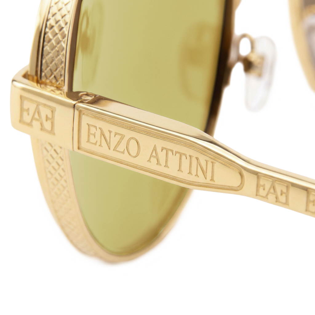 Syze dielli për femra modeli Mount Everest ll nga Enzo Attini me skelet gold dhe lente mbrojtëse, larje ari
